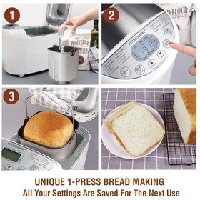 KITCHENARM 19-in-1 Automatic Bread Machine with Recipes - Beginner
